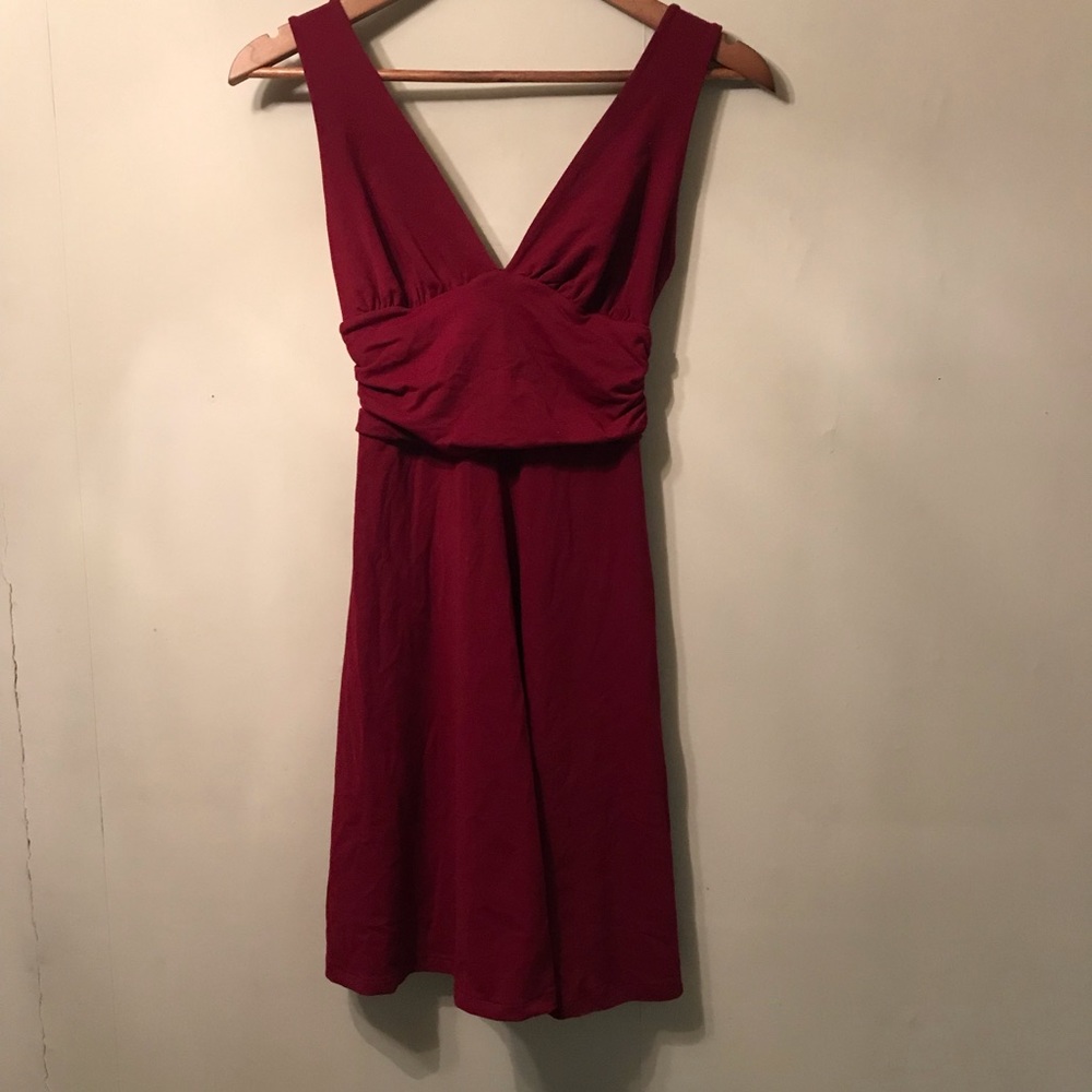 Susana Monaco Burgundy Empire Waist Tank Dress